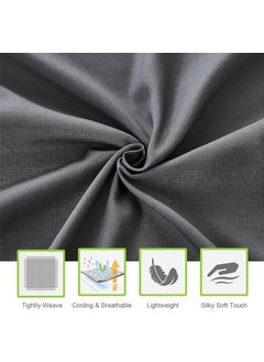 Elegio Elegio Plain Colour Double Bedsheet Soft Brushed Microfiber Fabric Shrinkage Fade Resistant Solid Colour Bedsheet Easy Care 1 King Size Bedsheet 2 Pillow Covers 92x102 Inches Dark Grey  - Image 3