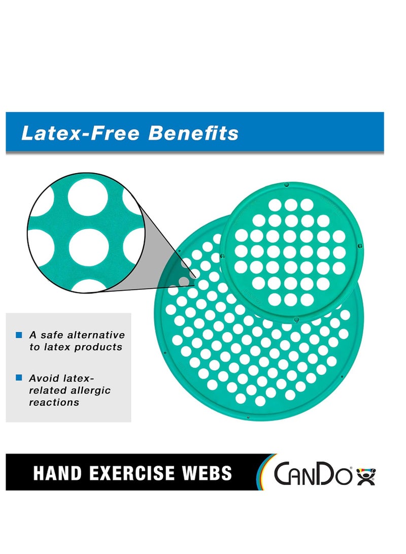 Bukela Hand Exercise Webs for Physical Therapy, Grip Strengthening, and Hand, Finger, Wrist Resistance Workouts, Portable Size, Latex Free, 7" Diameter, Green: Medium - Image 2