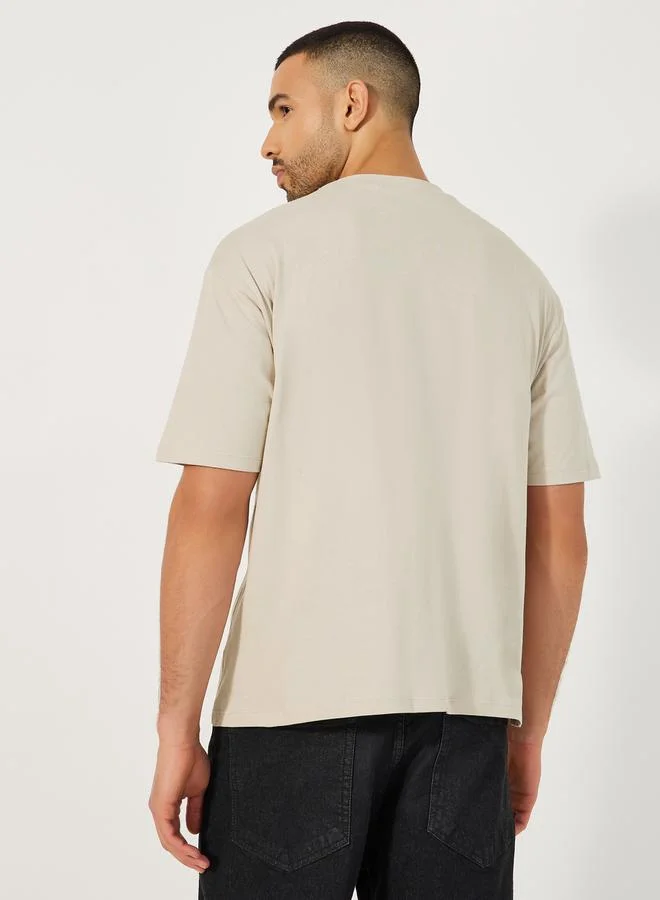 Styli Slogan Print Oversized Jersey T-Shirt