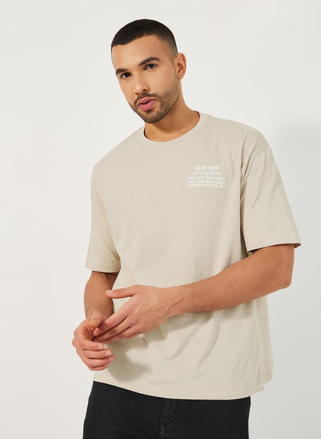 Styli Slogan Print Oversized Jersey T-Shirt - Image 1