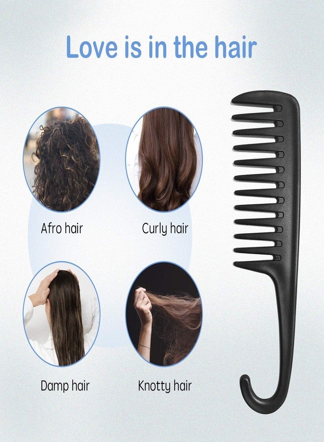 Jiffix Wide Tooth Comb for Curly & Wet Hair | Anti-Frizz Detangling Shower Comb with Hook | Hair Fall Control Comb for Men & Women | Tangle-Free Comb for Thick, Frizzy & Wavy Hair (Black) - Image 5