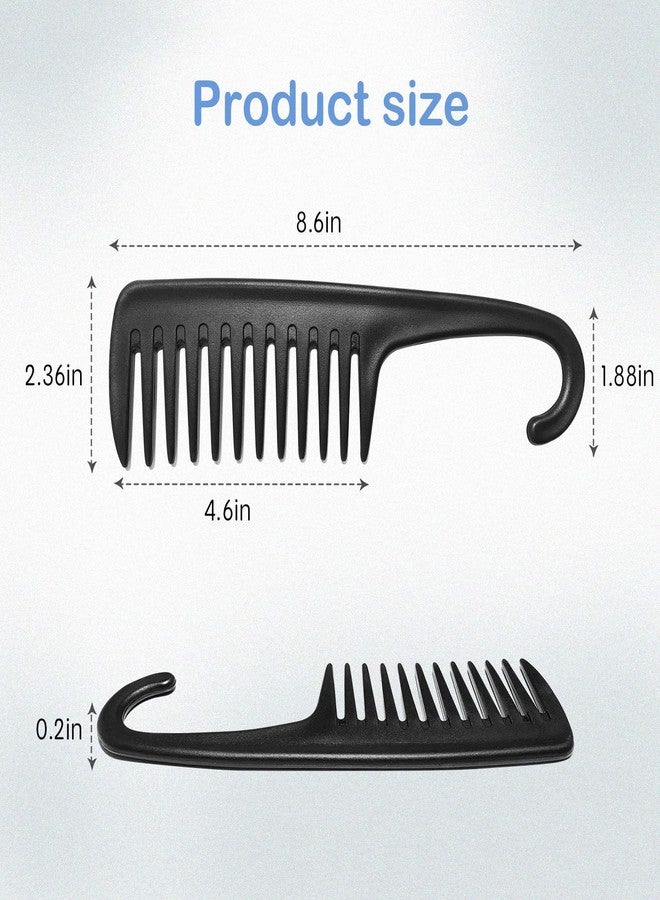 Jiffix Wide Tooth Comb for Curly & Wet Hair | Anti-Frizz Detangling Shower Comb with Hook | Hair Fall Control Comb for Men & Women | Tangle-Free Comb for Thick, Frizzy & Wavy Hair (Black) - Image 3