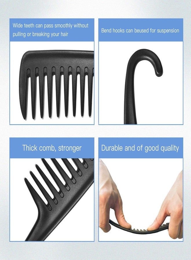 Jiffix Wide Tooth Comb for Curly & Wet Hair | Anti-Frizz Detangling Shower Comb with Hook | Hair Fall Control Comb for Men & Women | Tangle-Free Comb for Thick, Frizzy & Wavy Hair (Black) - Image 4