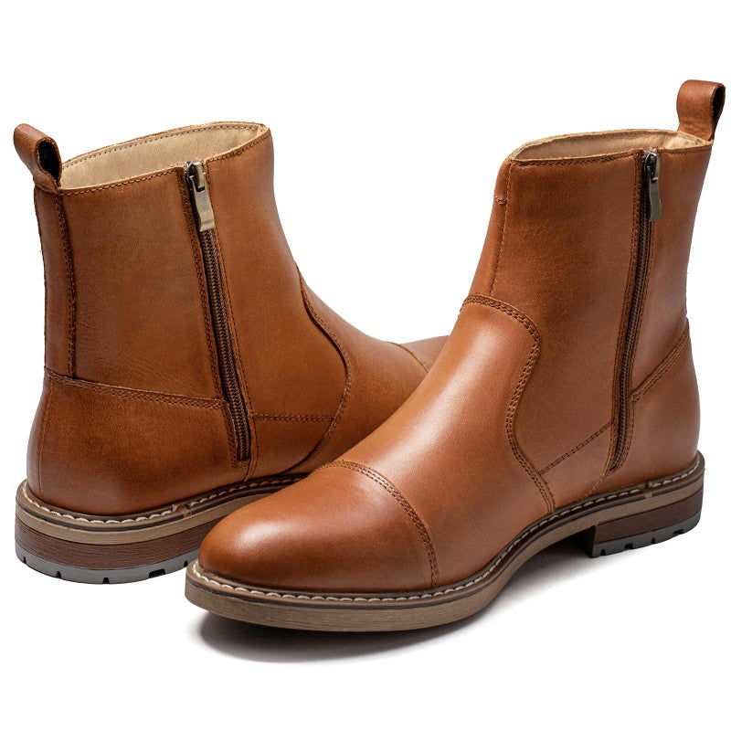 Arkbird Men's Chelsea Boots Zip Ankle Dress Boot Genuine Leather Boots for Casual and Formal - Image 2