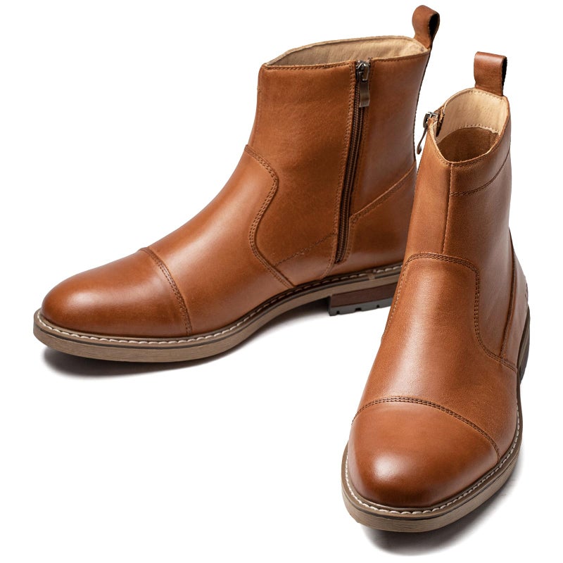 Arkbird Men's Chelsea Boots Zip Ankle Dress Boot Genuine Leather Boots for Casual and Formal - Image 5
