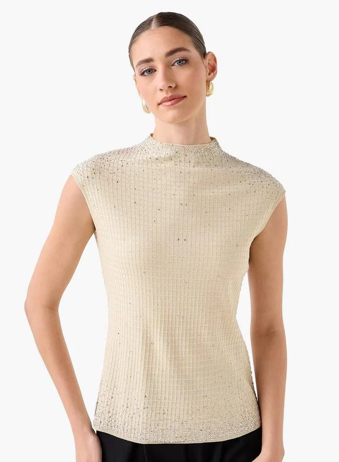 ايكونيك Iconic Top with Embellished Detail