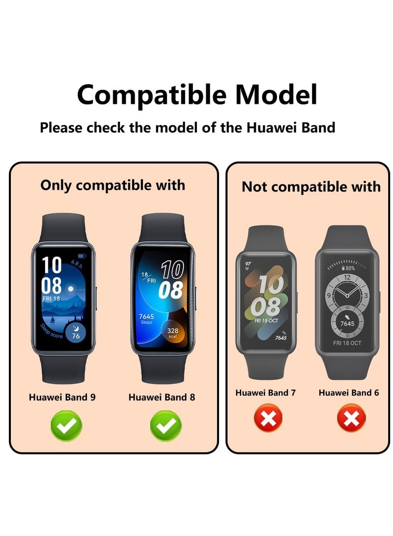 O Ozone (Pack of 2) Milanese Straps Compatible with Huawei Band 8 | Band 9 With TPU Watch Case, Magnetic Stainless Steel Mesh Replacement Strap Wristband Sport Band for Women Men- Black/Silver - Image 2