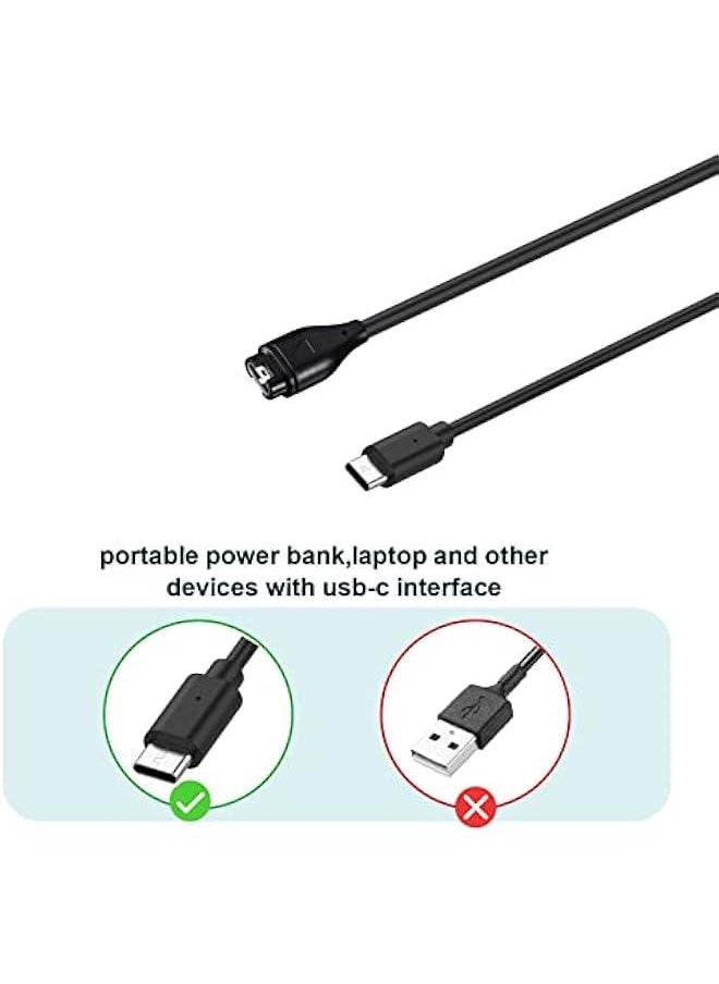 Generic 1M Type C/USB C Charging Cable for Garmin Vivoactive 5 4 4S 3, Fenix 7 7S 7X 6 6S Pro 5 5S 5X Plus, Forerunner 935 945 55 245 45 45S S40 S42 S60,Vivomove,Vivosport,Venu sq/Instinct 2 2S  - Image 2