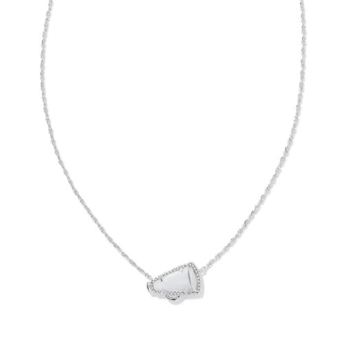 Kendra Scott Cheer Short Pendant Necklace, Rhodium Plated Brass, Mother-of-Pearl, Fashion Jewelry for Women - Image 1