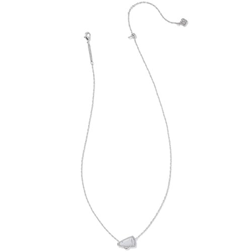 Kendra Scott Cheer Short Pendant Necklace, Rhodium Plated Brass, Mother-of-Pearl, Fashion Jewelry for Women - Image 2