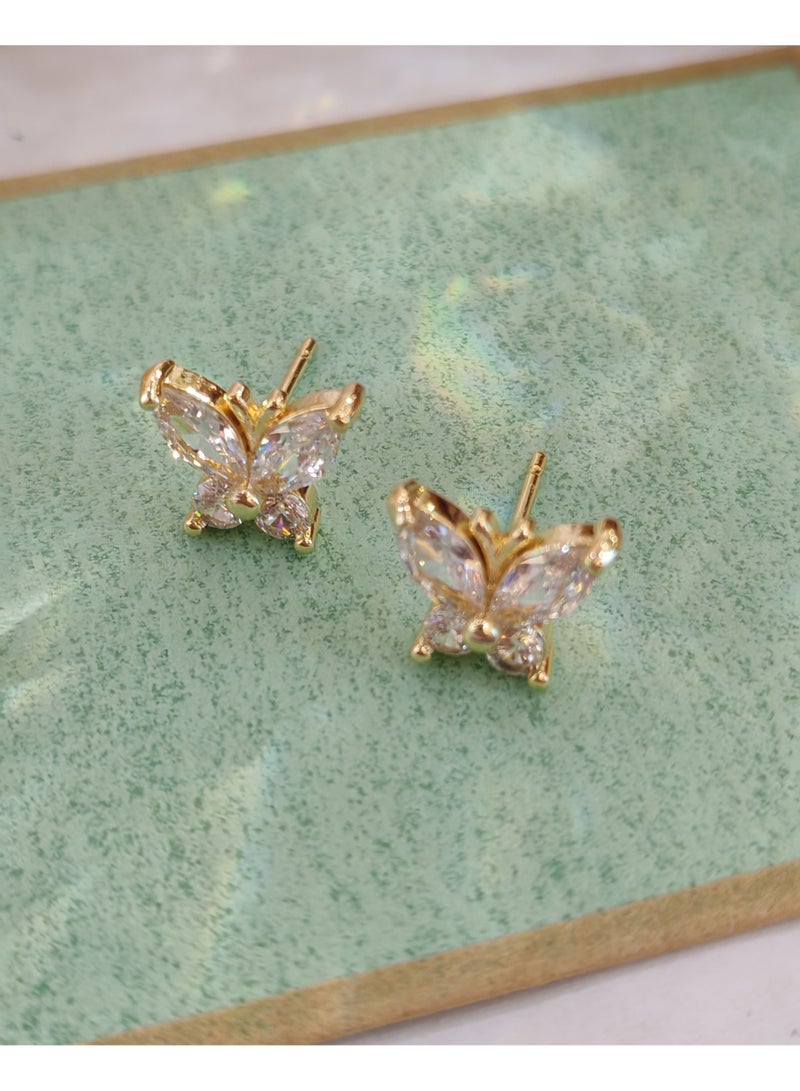 Three pair pearl earrings set topaz white zircon earrings 3-piece set - Image 2