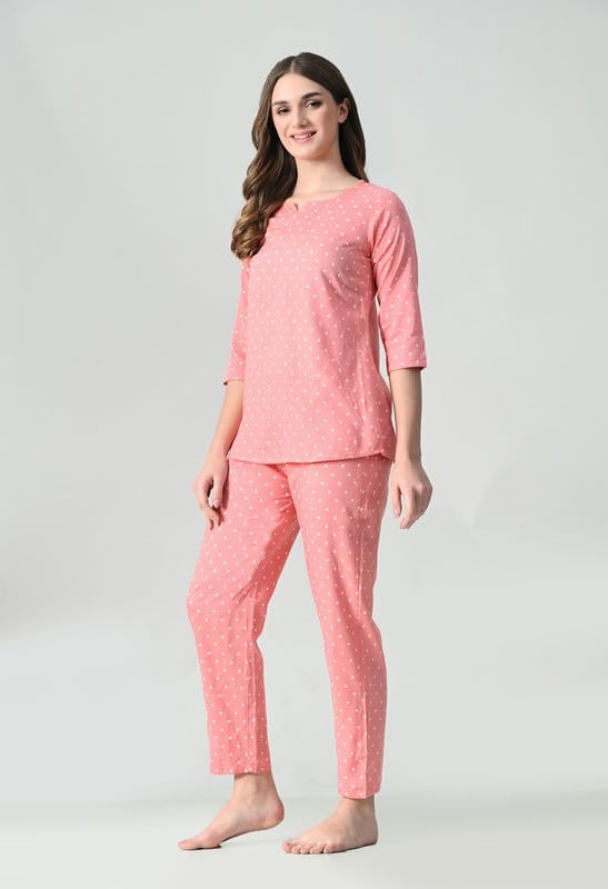 Ichaa Women's Printed Rayon Night Wear Top and Bottom Night Suit Set - Image 4