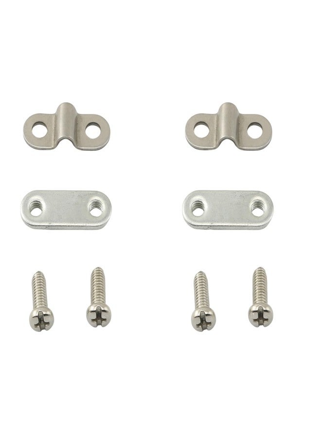 PZRT 4 Sets Bicycle Mudguard Leg Fixing Plate Stainless Steel Leg Fixing Clamp with Slot Plate Screws for Fixing Bicycle Fender Support Pole - Image 1