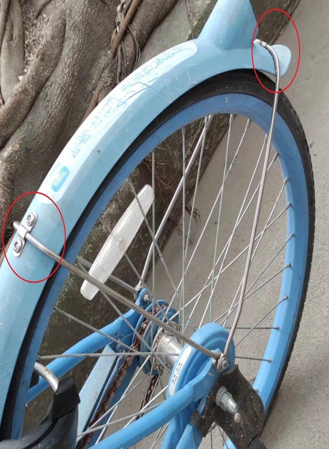 PZRT 4 Sets Bicycle Mudguard Leg Fixing Plate Stainless Steel Leg Fixing Clamp with Slot Plate Screws for Fixing Bicycle Fender Support Pole - Image 5