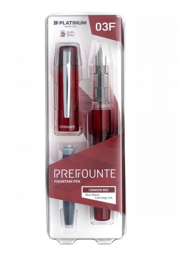 Platinum Prefounte Fine Fountain Pen - Crimson Red - Image 2