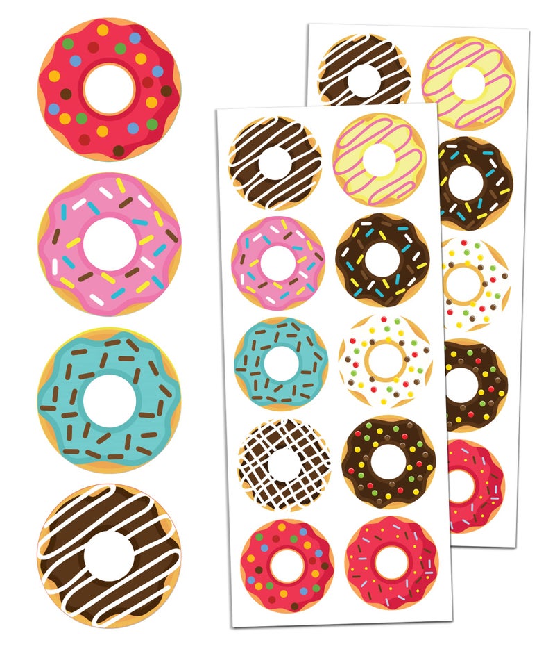 TownStix Donut Stickers Sheets Set, 1.5" - 20 Sheets, 200 Stickers - Image 1