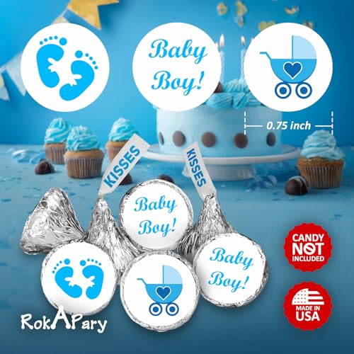 Creativity Labels 324 Blue Its a Boy Baby Shower Favors Stickers for Baby Shower Or Sprinkle Party Decorations, Kisses Stickers, Blue Favors Labels, Its a Boy Kisses. Made in USA - Image 5