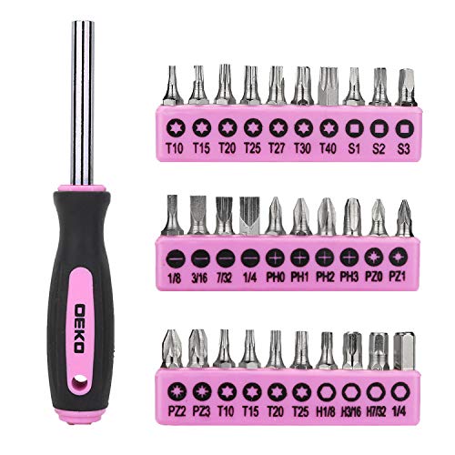 DEKO Pink Tool Set 110 Piece Household Tool Kit,Ladies Portable Tool Set with Easy Carrying Pouch, Perfect for DIY Projects, Home Maintenance - Image 5