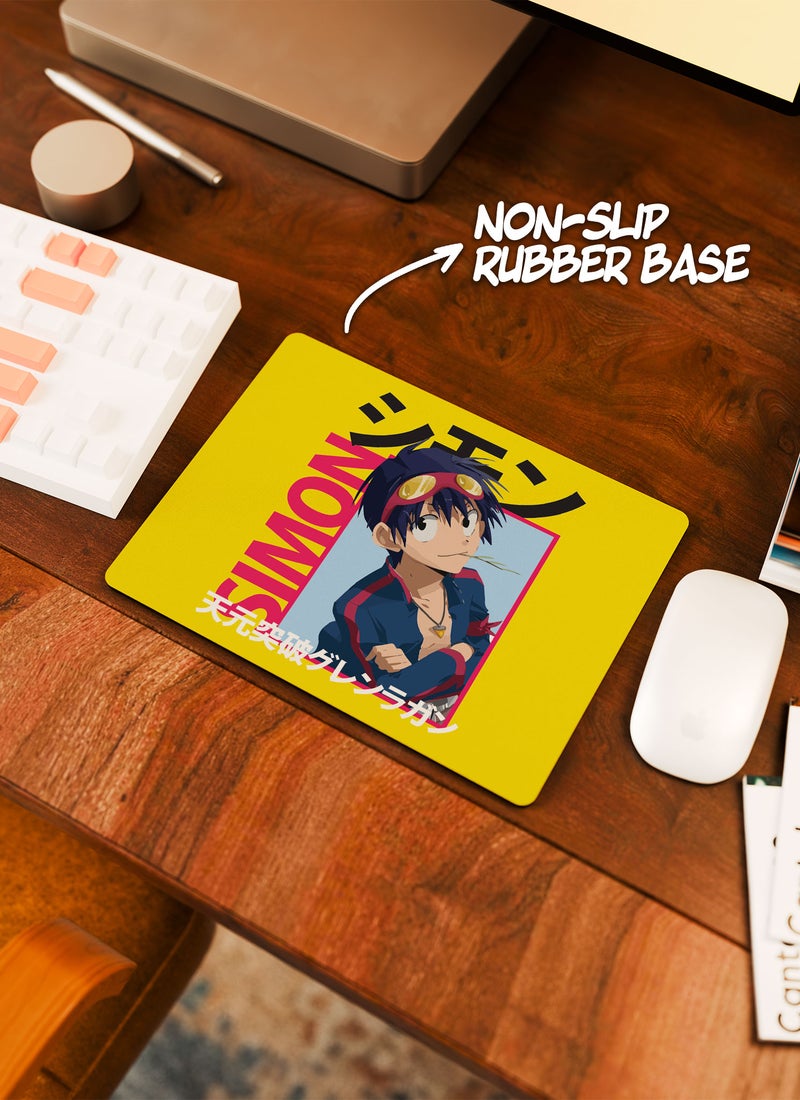 LOUD UNIVERSE Gurren Lagann Jar Gurren Lagann Non-Slip Rubber Base Mouse Pad Shimon Rectangular Desk Mouse Pad Simon Tengen Toppa Gurren Lagann -Anime Fan Gift - Image 3