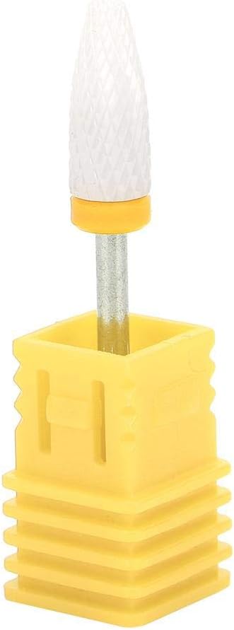 Ceramic Nail Drill Bit Corn Head Ceramic Grinding Parts Nail File Drill Bit Lightweight Manicure Polishing Removing Cuticle(Extra Fine Grinding XF Yellow Box)