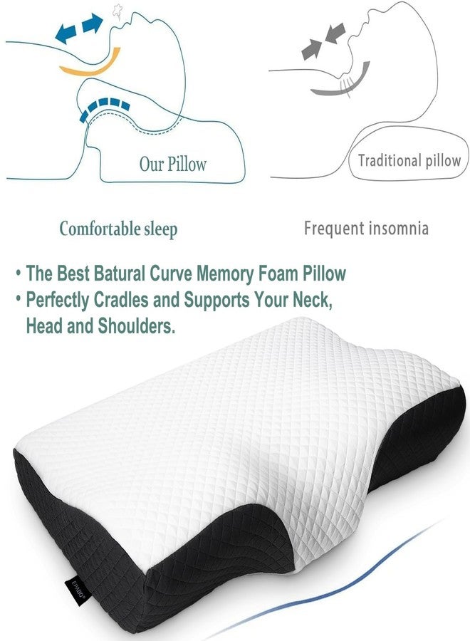 EPABO Contour Memory Foam Pillow Orthopedic Sleeping Pillows, Ergonomic Cervical Pillow for Neck Pain - for Side Sleepers, Back and Stomach Sleepers, Free Pillowcase Included (Queen(24 * 15 * 4.8 inches)) - Image 2