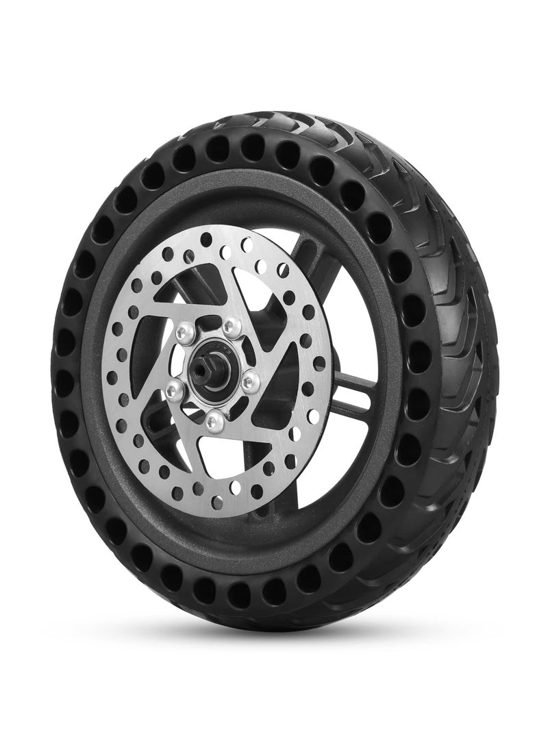 Generic M365 Electric Scooter Rear Tire With Wheel Hub Disc Brake Set - 8.5 Inches Solid Wheel Replacement 