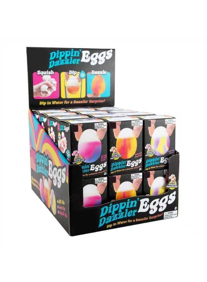 Needoh Color Changing Squishy Easter Egg Toy - Dippin' Dazzler Eggs Squeeze Stress Ball, Dip in Water to Dazzle, Sensory Fidget Toy for Anxiety Relief, Kids Easter Basket Stuffers - Image 1
