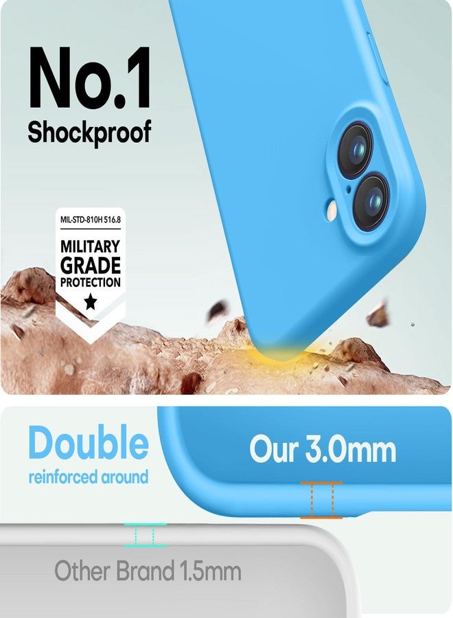 LOVE 3000 جراب LOVE 3000 مصمم خصيصًا لهاتف iPhone 16، مصنوع من السيليكون الفاخر مع بطانة ناعمة من الألياف الدقيقة المقاومة للخدش، جراب واقٍ مقاوم للصدمات مناسب للرجال والنساء والفتيات، مقاس 6.1 بوصة، باللون الأزرق - Image 4