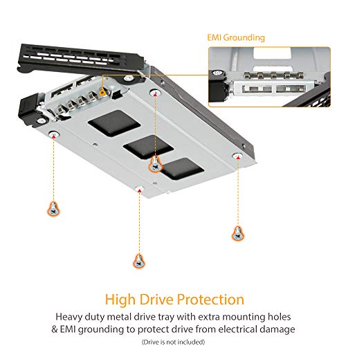 Icy Dock حامل متنقل معدني كامل ICY DOCK 2.5” SATA/SAS HDD/SSD لفتحة ODD أو FDD رفيعة | ToughArmor MB411SPO-B - Image 5