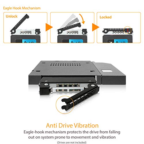 Icy Dock حامل متنقل معدني كامل ICY DOCK 2.5” SATA/SAS HDD/SSD لفتحة ODD أو FDD رفيعة | ToughArmor MB411SPO-B - Image 4