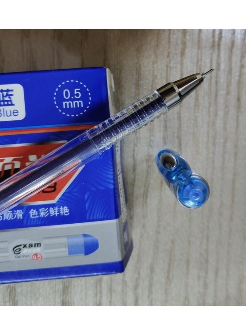 قلم جل أزرق - علبة  12 قلم - مستورد - 0.5 مم - Image 2