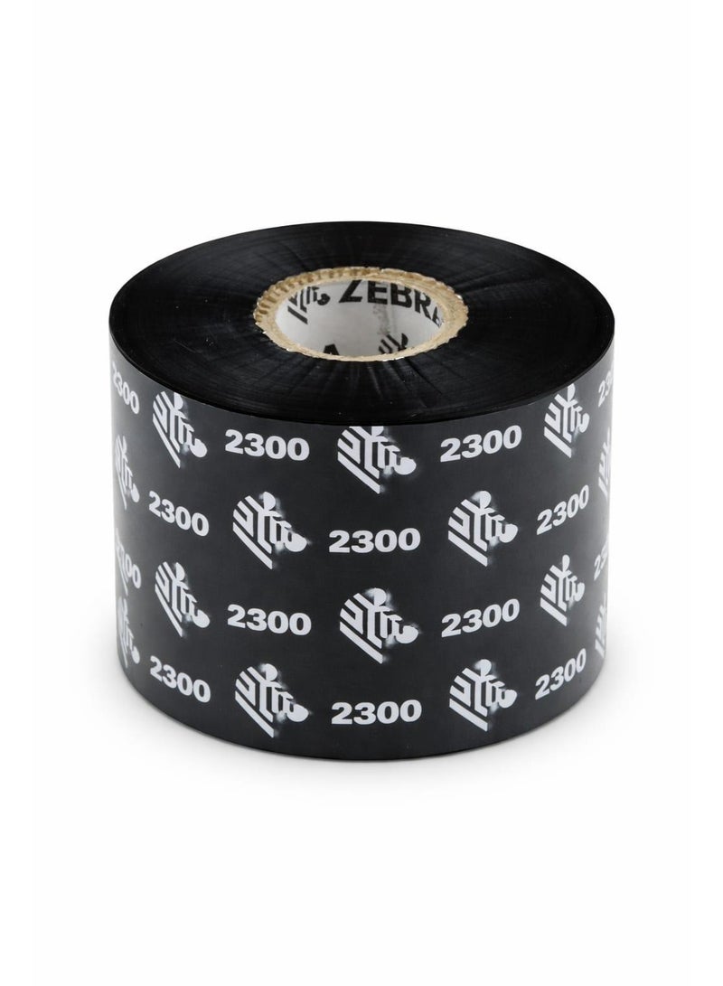 زيبرا واكس ريّبون بمقاس 60 مم × 450 م، 2300، من نوع Performance Wax، بقطر قلب داخلي 25 مم (1 بوصة).