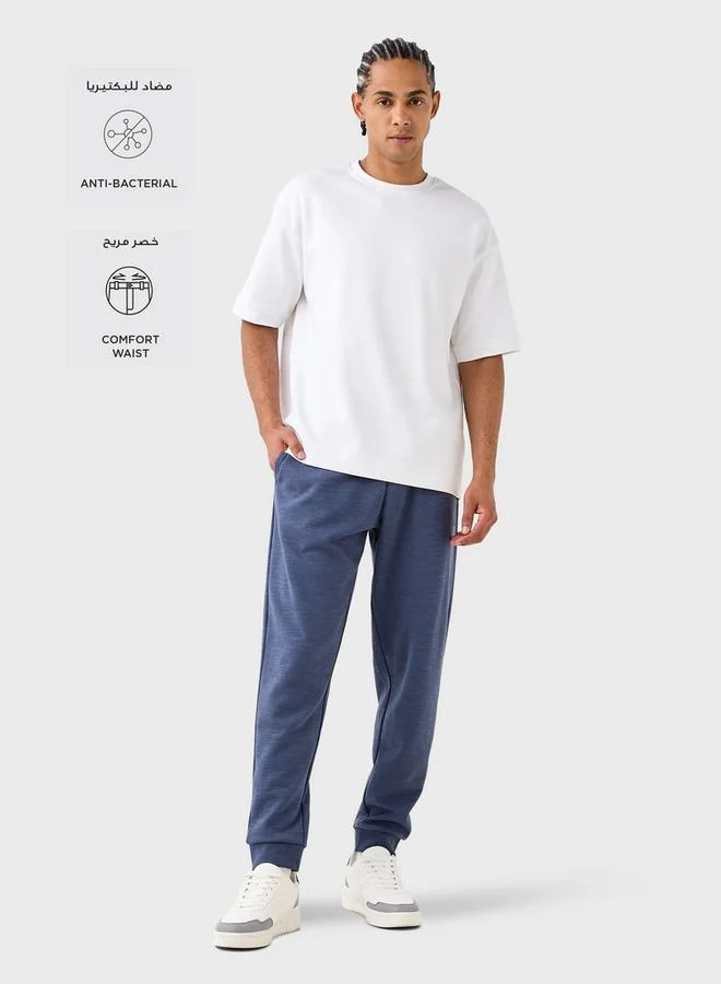 Kappa Kappa Regular Fit Logo Detail Joggers with Drawstring Closure and Pockets