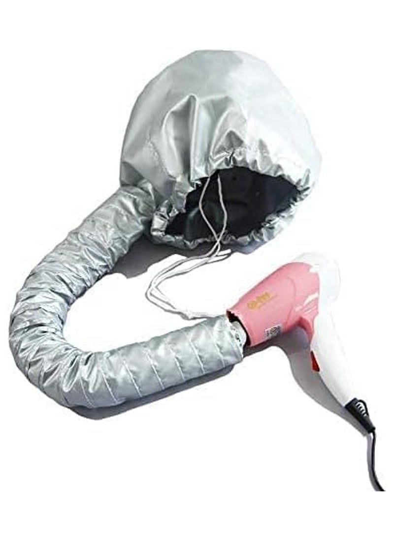 Kimaya Portable Soft Bonnet Hood Hair Blow Dryer Attachment - Adjustable Hooded Dryer, Portable Hair Salon Heat Cap for Drying,Styling,Curling and Deep Conditioning,Relax, Speeds Up Drying Time at Home Silver Grey  - Image 2