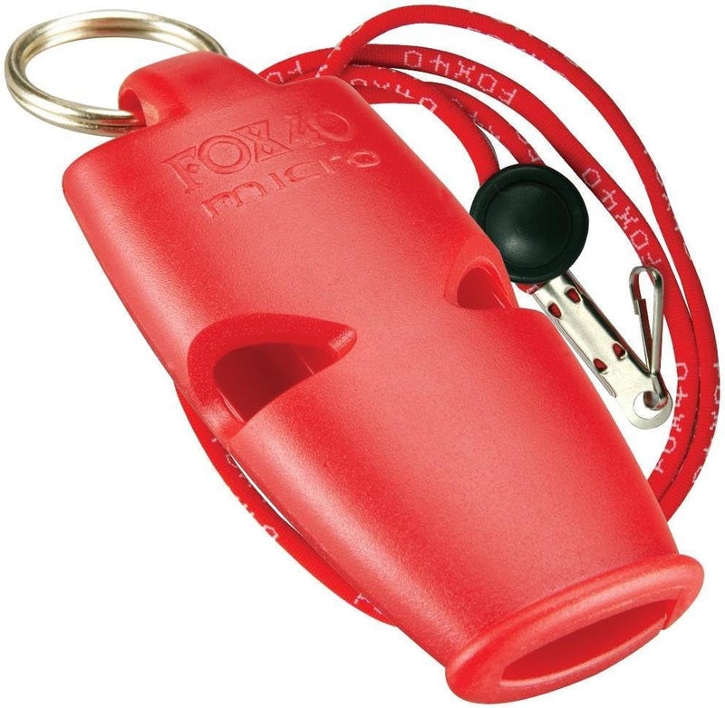 Fox 40 Micro Safety Whistle with Breakaway Lanyard Red