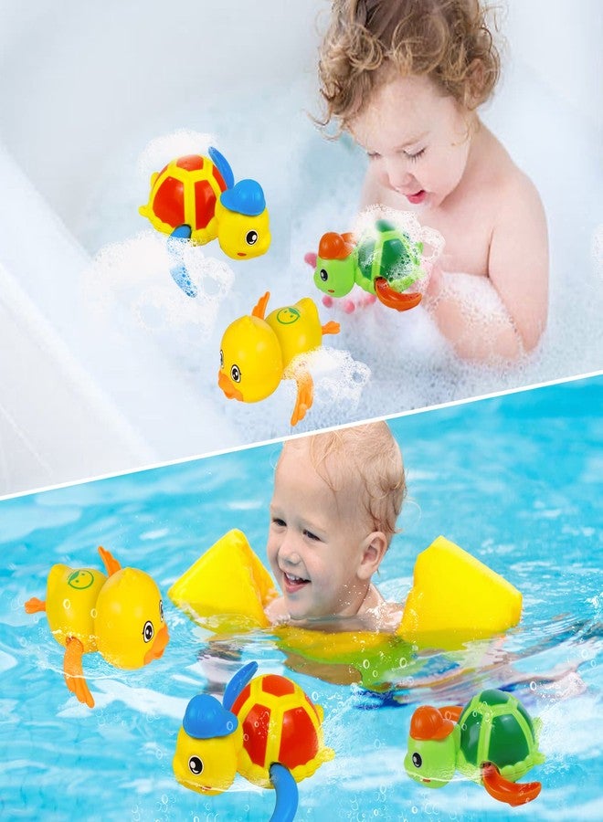 Cuterabit Baby Bath Toys, Floating Wind Up Swimming Turtle and Duck, Bathtub Toys, Pool Toys, Water Toys for Toddlers Boy Girl 3 Pack - Image 5