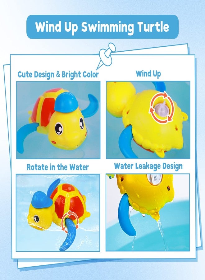 Cuterabit Baby Bath Toys, Floating Wind Up Swimming Turtle and Duck, Bathtub Toys, Pool Toys, Water Toys for Toddlers Boy Girl 3 Pack - Image 2