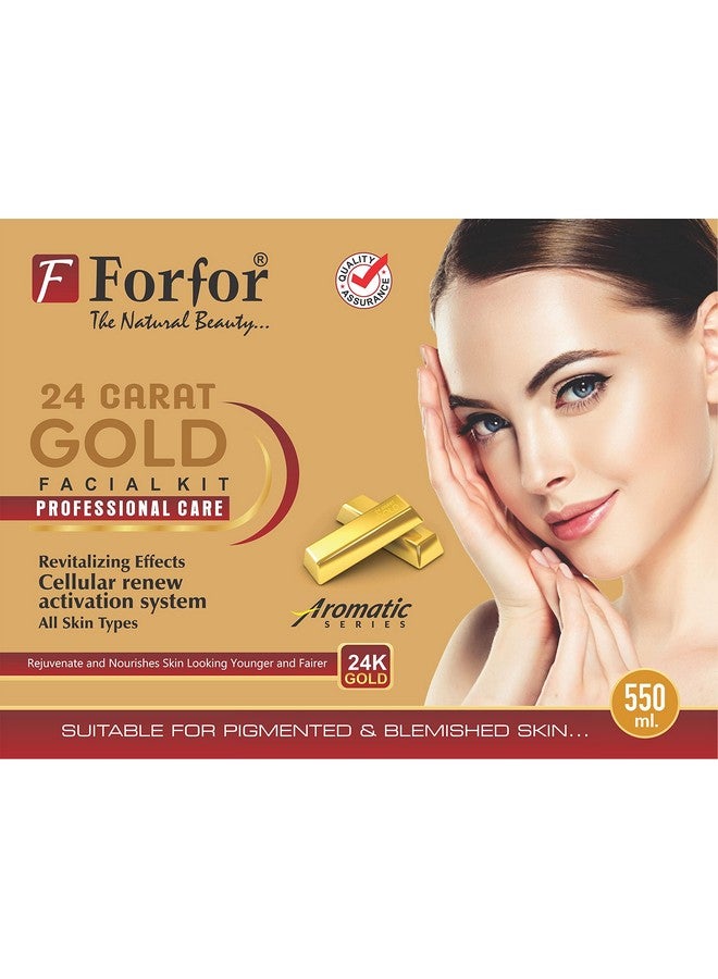 فور فور مجموعة الوجه الطبيعية من فورفور للجمال الذهبي عيار 24 قيراط للنساء والفتيات - Image 3