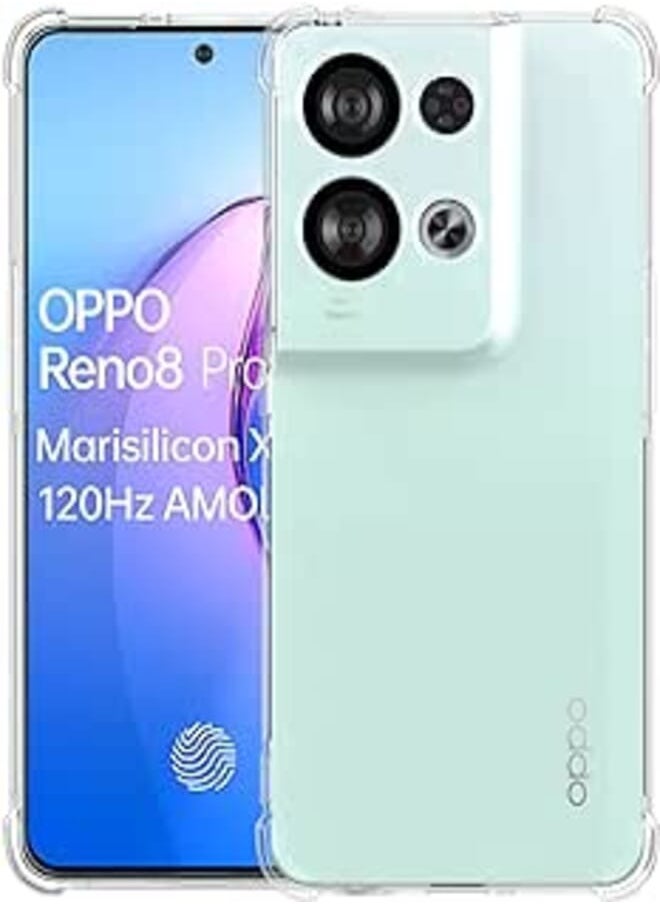 Muzz جراب Muzz لهاتف Oppo Reno 8 Pro Plus 5G، جراب Reno8 Pro 5G شفاف، مقاوم للخدش بزوايا معززة من مادة TPU المطاطية الناعمة وغطاء واقٍ من السيليكون لهاتف Oppo Reno 8 Pro+ 5G 2022 (شفاف للغاية) 