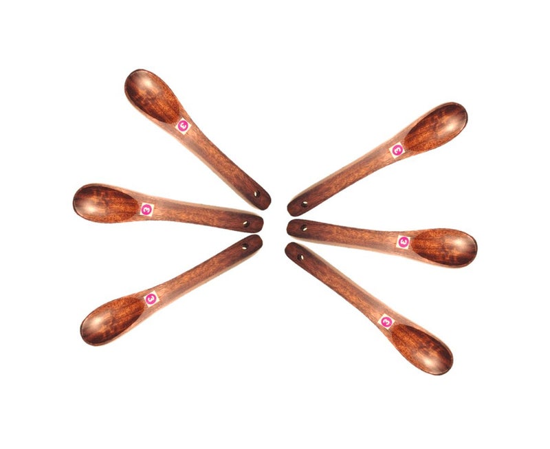 ARMAN SPOONS Wooden Tea Spoon 17cm Long Set of 6 Piece Royal Spoons - Image 1