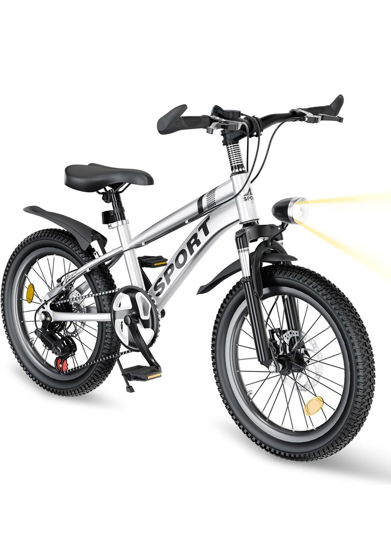 MaBaby Bicycle for Kids 18-20-22-24 Inch Dual Disc Brakes 7-Speed Gears, with Adjustable Seat and LED Headligh, Kids Mountain Bike for 5-12 Years Boys and Girls - Image 1