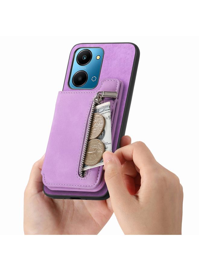 S-TOP Case For Honor 100 Retro MagSafe Zipper Wallet Card Bag Back Phone Case - Image 5