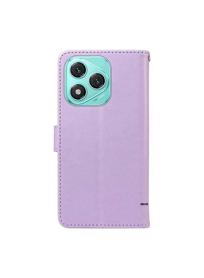 HuHa Case Cover For Honor 400 Lite Global Adorable Cat Embossed Pattern Flip Leather Phone Case(Purple) - Image 3