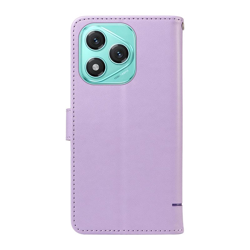 HuHa Case Cover For Honor 400 Lite Global Adorable Cat Embossed Pattern Flip Leather Phone Case(Purple) - Image 3