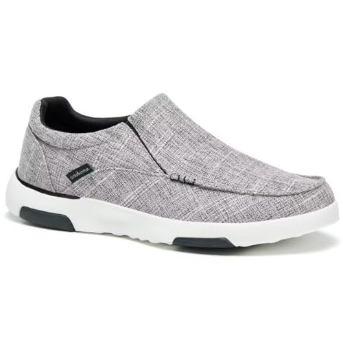 OrthoComfoot Men's Orthopedic Dress Slip-On Shoes, Breathable Supportive Loafers for Recovery, Overpronation, Slip-On Indoor Outdoor Shoes Light Grey Size 10.5 - Image 1