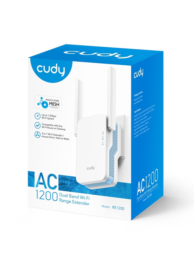 Cudy RE1200 AC1200 Mesh Wi-Fi Range Extender | Dual-Band Wi-Fi 5, 867+300 Mbps, Ethernet Port, WPS, Works with Any Router - Image 5