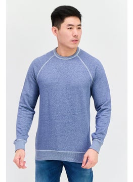 Celio Men Crew Neck Heather Long Sleeves Sweatshirt, Slate Blue  - Image 1