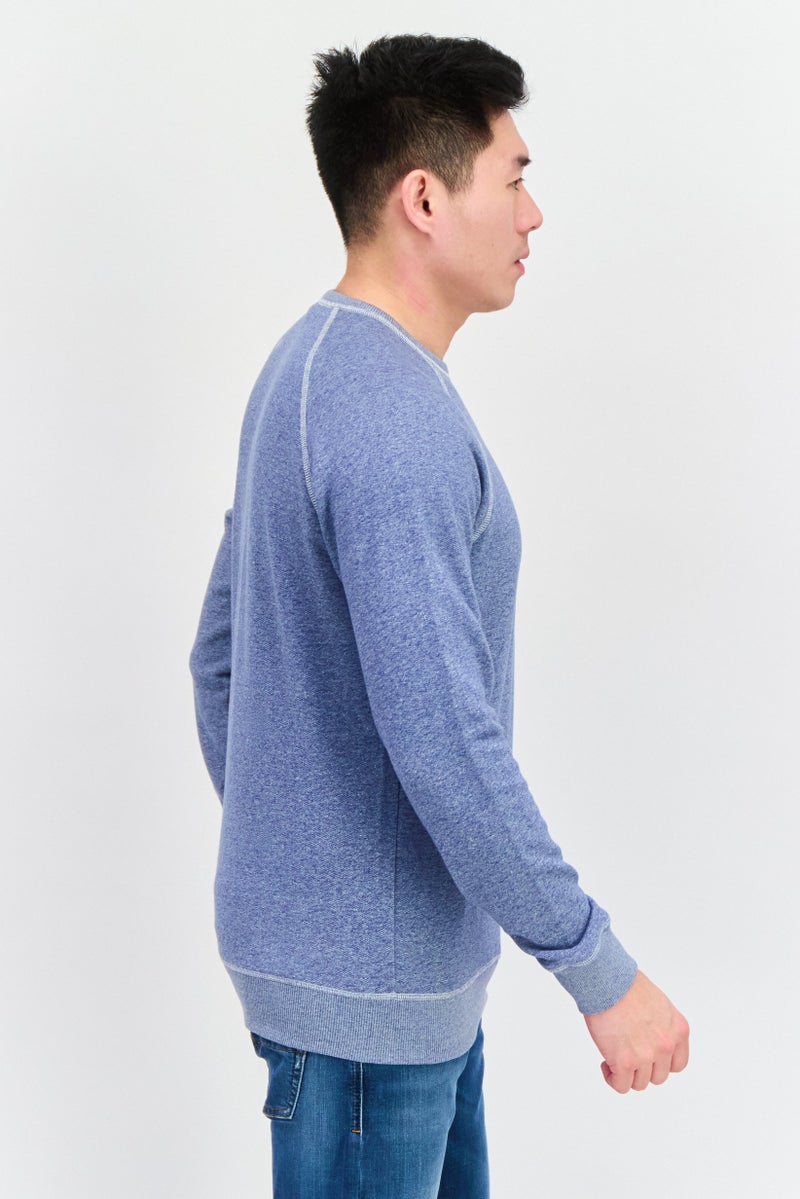 Celio Men Crew Neck Heather Long Sleeves Sweatshirt, Slate Blue - Image 2