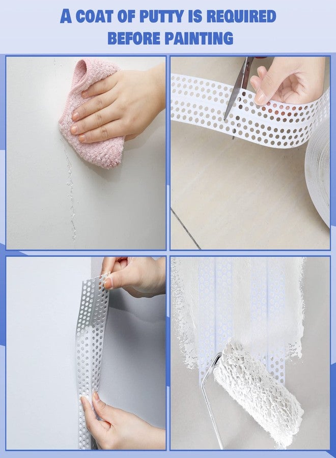 كينغدير شريط وصلات الحوائط الجافة Kingdder مقاس 2 بوصة × 132 قدمًا من مادة PVC متعددة الأغراض، شريط وصلات ذاتي اللصق، خط زاوية الحوائط الجافة، شقوق الحوائط، لاصق ذاتي، ورقعة للحواف الداخلية والخارجية، وملء شقوق السقف والجدار - Image 3