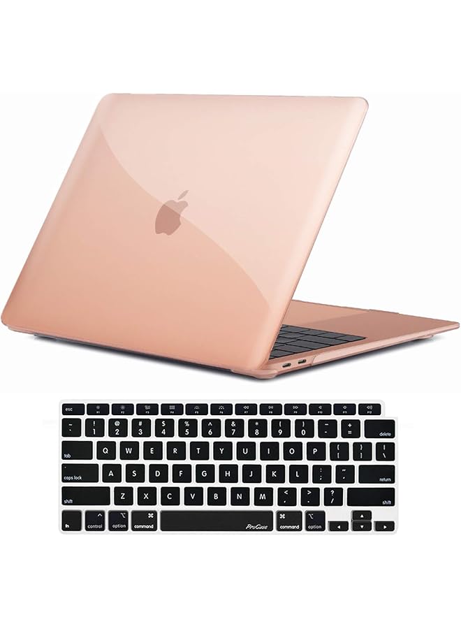 Procases Macbook Air 13 Inch Case 2020 2019 2018 Release A2337 M1 A2179 A1932 Hard Case Shell Cover For Macbook Air 13 Inch Model A2179 A1932 With Keyboard Skin Cover Black - Image 1